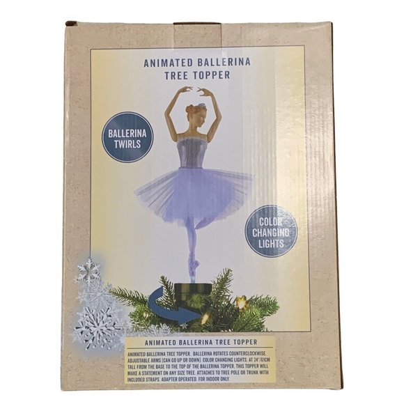 Animated Ballerina Dancer Tree Topper Rotating, Color Changing, Dance Gift